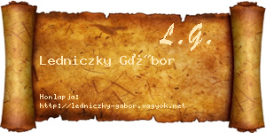 Ledniczky Gábor névjegykártya