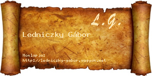 Ledniczky Gábor névjegykártya